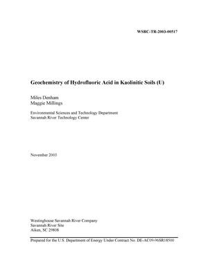 Geochemistry of Hydrofluoric Acid in Kaolinitic Soils
