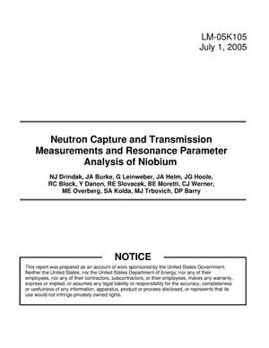 Neutron Capture and Transmission Measurements and Resonance Parameter Analysis of Niobium