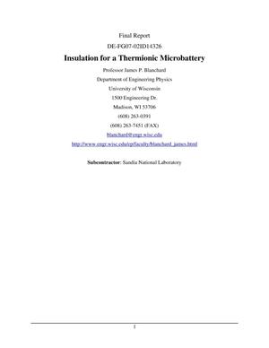 Insulation for a Thermionic Microbattery
