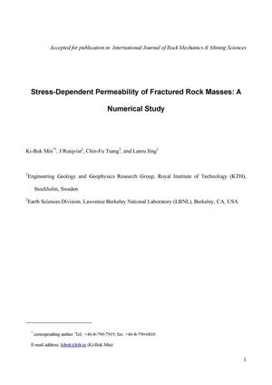 Stress-dependent permeability of fractured rock masses: A numerical study