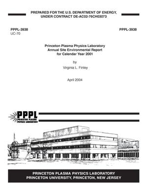 Princeton Plasma Physics Laboratory Annual Site Environmental Report for Calendar Year 2001