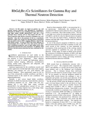 RbGd{sub 2}Br{sub 7}:Ce scintillators for gamma ray and thermal neutron detection