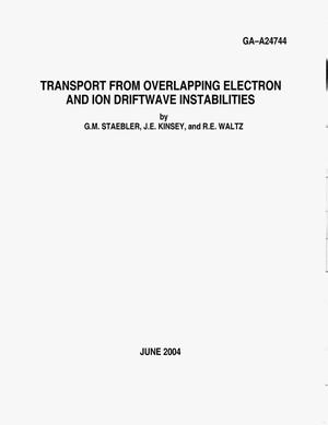 Transport From Overlapping Electron and Ion Driftwave Instabilities