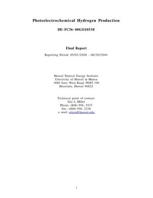Photoelectrochemical Hydrogen Production - Final Report