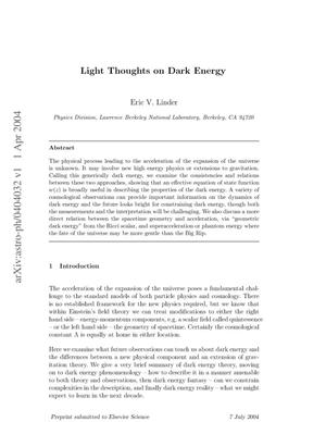 Light thoughts on dark energy
