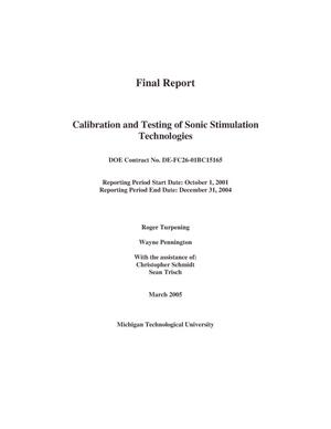 CALIBRATION AND TESTING OF SONIC STIMULATION TECHNOLOGIES