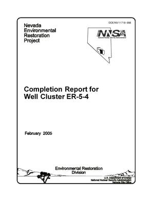 Completion Report for Well Cluster ER-5-4