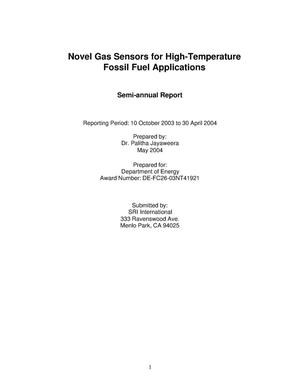 Primary view of object titled 'Novel Gas Sensors for High-Temperature Fossil Fuel Applications Progress Report'.