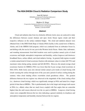 The NSA/SHEBA Cloud & Radiation Comparison Study
