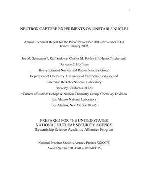 Neutron Capture Experiments on Unstable Nuclei