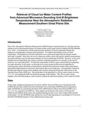 Retrieval of Cloud Ice Water Content Profiles from Advanced Microwave Sounding Unit-B Brightness Temperatures Near the Atmospheric Radiation Measurement Southern Great Plains Site