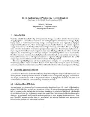 High-Performance Phylogeny Reconstruction