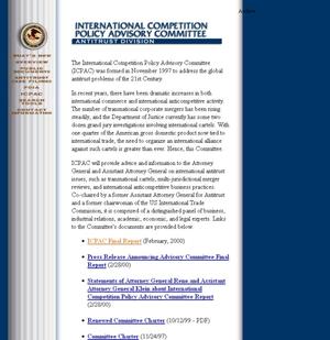 DOJ/Antitrust: International Competition Policy Advisory Committee