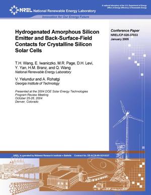 Hydrogenated Amorphous Silicon Emitter and Back-Surface-Field Contacts for Crystalline Silicon Solar Cells