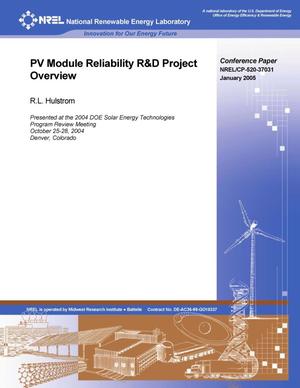 PV Module Reliability R&D Project Overview