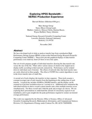Exploring HPSS bandwidth - NERSC production experience