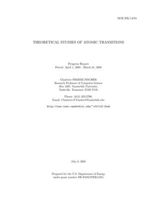 Theoretical Studies of Atomic Transitions