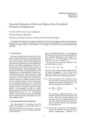Numerical evaluation of one-loop diagrams near exceptional momentum configurations
