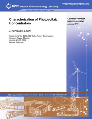 Characterization of Photovoltaic Concentrators