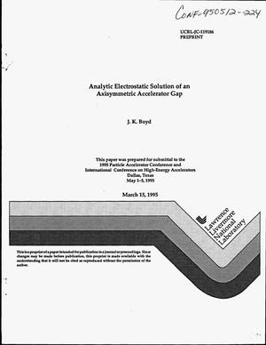 Analytic electrostatic solution of an axisymmetric accelerator gap