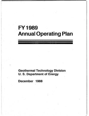 Primary view of object titled 'FY 1989 Annual Operating Plan'.