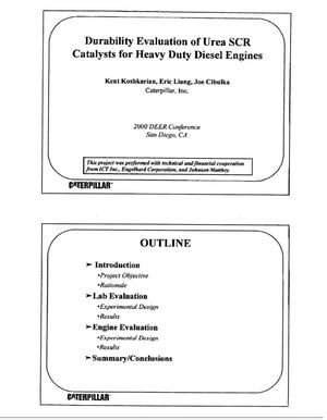 Durability Evaluation of Urea SCR Catalysts for Heavy Duty Diesel Engines