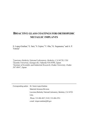 Bioactive glass coatings for orthopedic metallic implants