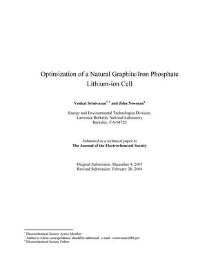 Optimization of a natural graphite/iron phosphate lithium-ion cell