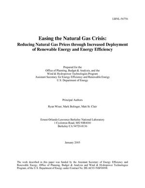 Easing the natural gas crisis: Reducing natural gas prices through increased deployment of renewable energy and energy efficiency