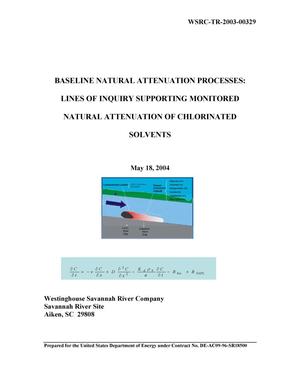 Baseline Natural Attenuation Processes Lines of Inquiry Supporting Monitored Natural Attenuation of Chlorinated Solvents