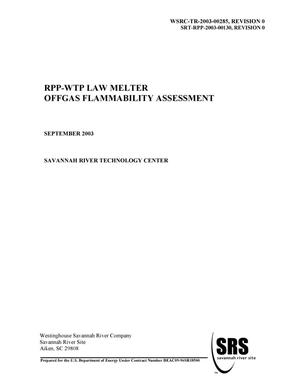 RPP-WTP LAW Melter Offgas Flammability Assessment