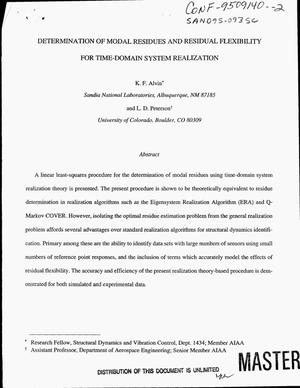 Determination of modal residues and residual flexibility for time-domain system realization