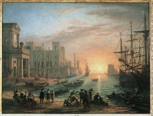 Primary view of A Seaport at Sunset