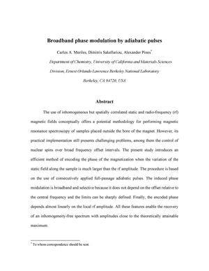 Broadband phase modulation by adiabatic pulses