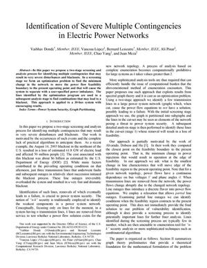 Identification of Severe Multiple Contingencies in Electric PowerNetworks