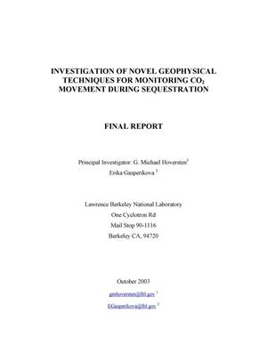 Primary view of Investigation of novel geophysical techniques for monitoring CO2 movement during sequestration