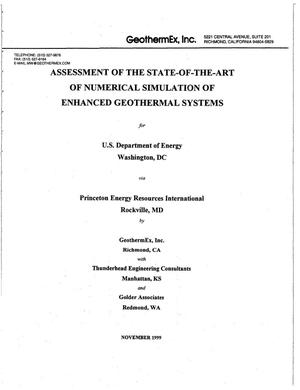 Assessment of the State-Of-The-Art of Numerical Simulation of Enhanced Geothermal Systems