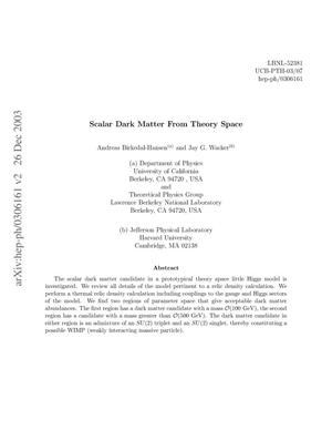 Scalar Dark Matter From Theory Space