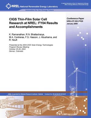 CIGS Thin-Film Solar Cell Research at NREL: FY04 Results and Accomplishments