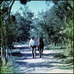 [Marion Flynt with horse]