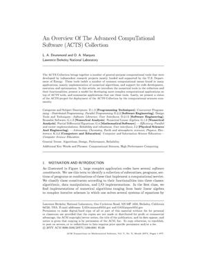 An Overview of the Advanced CompuTational Software (ACTS)Collection