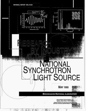 Research by industry at the National Synchrotron Light Source