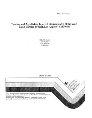 Tracing and age-dating injected groundwater of the west basin barrier project, Los Angeles, CA