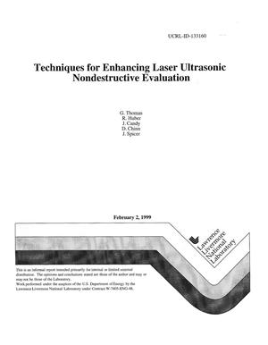 Techniques for enhancing laser ultrasonic nondestructive evaluation