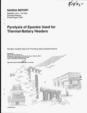 Pyrolysis of epoxies used for thermal-battery headers