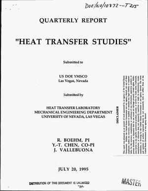 Heat transfer studies. Quarterly report