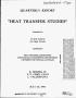 Primary view of Heat transfer studies. Quarterly report
