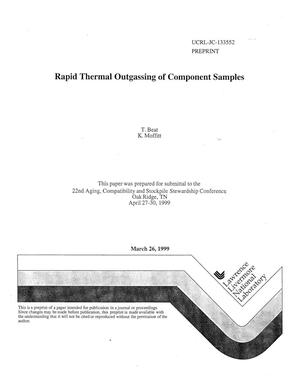 Rapid thermal outgassing of component samples