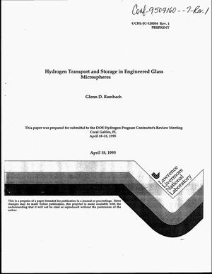 Hydrogen transport and storage in engineered glass microspheres