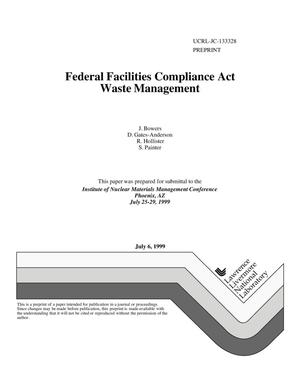Federal facilities compliance act waste management